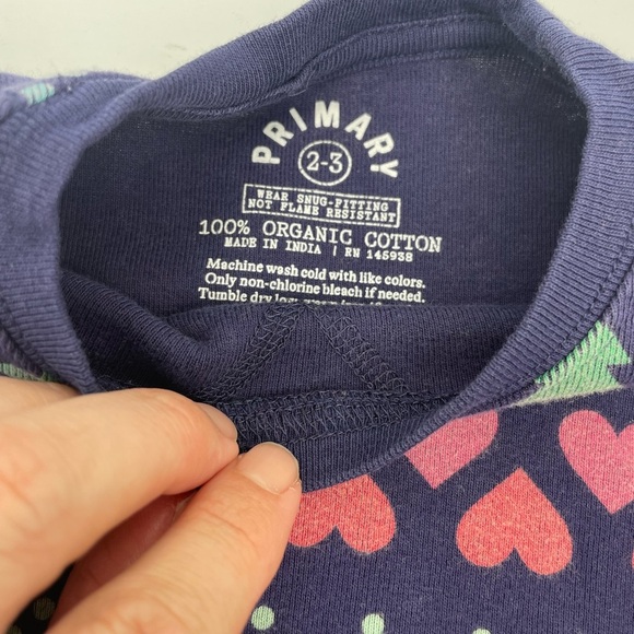 Primary 2pc Child's Christmas Tree Fair Isle Pajama Size 2-3 100% Organic Cotton - Picture 5 of 10